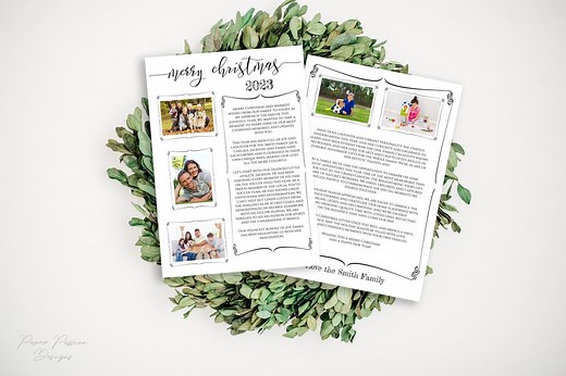 Editable Christmas Letter Template: Family Year in Review (digital Download) - Etsy