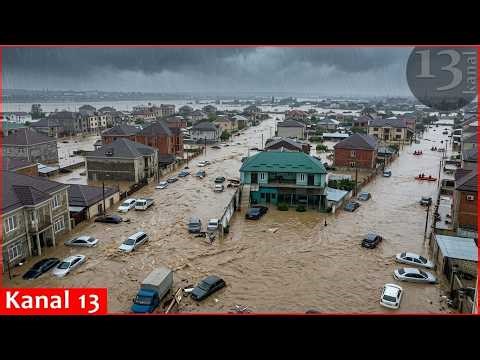 Strong floods paralyze Russia’s Dagestan -Streets submerged under water, electricity cut off