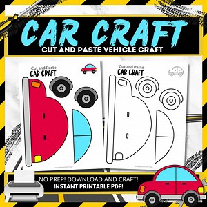 Printable Preschool Car Craft Template | Instant Download | Car Coloring Page | Transportation Crafts - Etsy