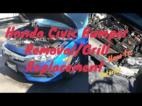 Honda Civic - Front Bumper Removal / Grill Replacement 2016 2017 2018 2019 + DIY How to Guide