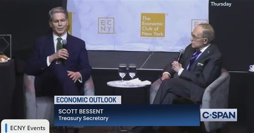 Treasury Secretary Bessent and Larry Kudlow at Economic Club of New York
