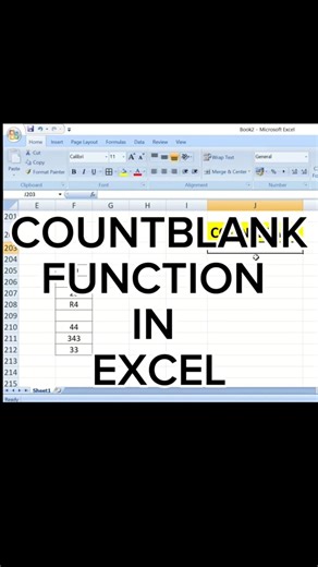 Excel COUNTBLANK Function | Range Me Kitne Blank Cells Hai Count Karne Ka Formula