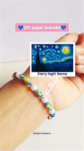 DIY Paper Bracelet 💙How to make bracelet #paperbracelet #handmade #diy #craft #art #shorts #trending