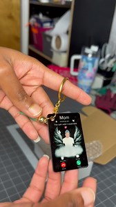 Packing these beautiful personalized phone call memorial keychains...