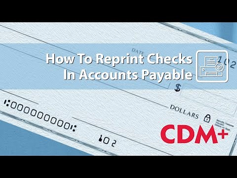 How to Reprint a Check in Accounts Payable | CDM+ Church Management Software