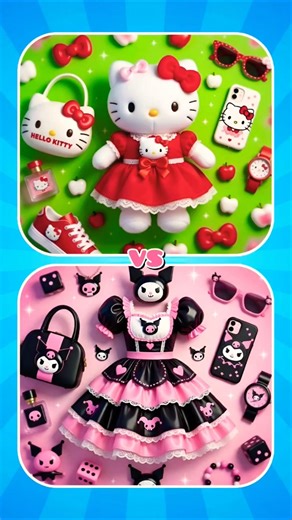 Kuromi 💜 vs Hello Kitty 💖 Sanrio Edition Lisa Or Lena #hellokitty #kuromi #tiktok #shorts #viral