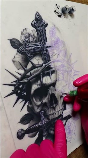 Shading tattooing in practice skin#elitetattoo #eliteinfinicartridges #details #short #fakeskin