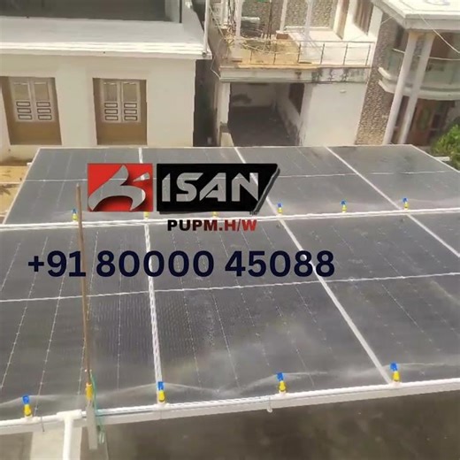 This is an automatic solar panel cleaning system.