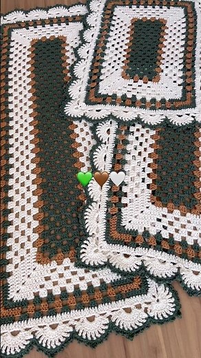 Jogo de cozinha de crochê retangular passo a passo tapete de crochê passo a passo