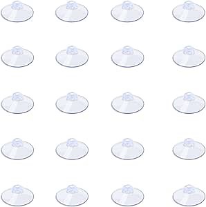 AQUANEAT 20 Packs Suction Cups 0.8 Inch Clear Sucker Pads Without Hook for Glass Home Organization Decoration