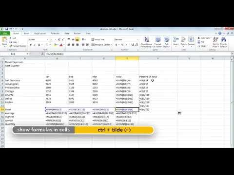 Preventing errors using absolute references in Excel
