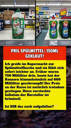 PRIL SPÜLMITTEL: 150ML GEKLAUT!