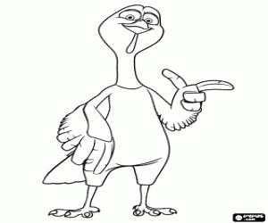 A fearful turkey, Reggie coloring page printable game