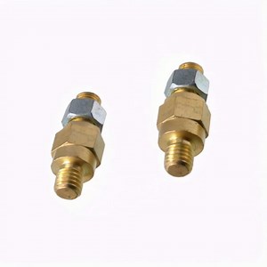 2 Pack 3/8"-16 and 3/8"-24 Brass Long Stud Side Post Battery Terminal Bolt Standard Battery Side Post Extender Stud Compatible with GM Post