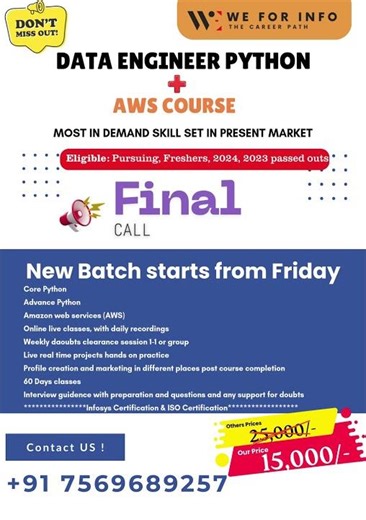 Unlock your dream tech career with our exclusive Data Engineer Python + AWS Course!