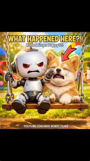 Robo with a puppy😭🥳😍 #animatedshort #emotionalanimation #feelgoodvideo