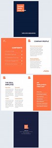Blue & Orange Employee Handbook Template
