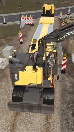 VOLVO EWR150 LOADING TOOLS INTO THE TRAILER! 🚨 | Farming Simulator 25 #shorts #farmingsimulator