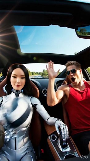 Robot Girl Took Control of the Car 🤖🚗 | Human Boy’s Epic Reaction