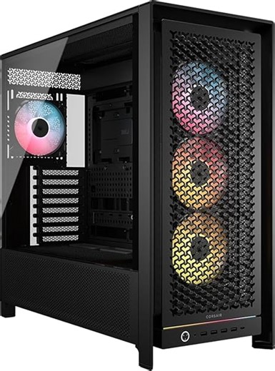 CORSAIR Frame 5000D RS ARGB Modulares Hohem Luftstrom Mid-Tower-PC-Gehäuse – 4X Vorinstallierte RS-Lüfter, InfiniRail-Lüfterbefestigungssystem, Kompatibel mit Reverse-Connector-Mainboards – Schwarz