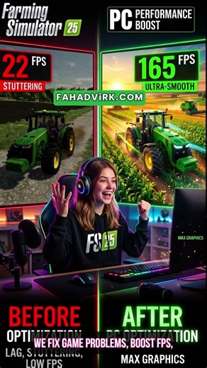 Fix Farming Simulator 25 Game Errors, FPS, Lagging, Stuttering, Crashing | Online Gaming PC Service