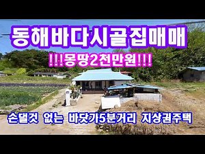 시골집매매 동해바닷가촌집 주말주택이나 세컨하우스로 추천 드립니다