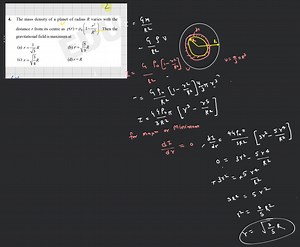 The mass density of a planet of radius R varies with the distan... | Filo