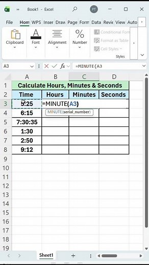 Excel Time Convert Hours Minutes Seconds Formula (Fast & Easy) | #excel #shorts