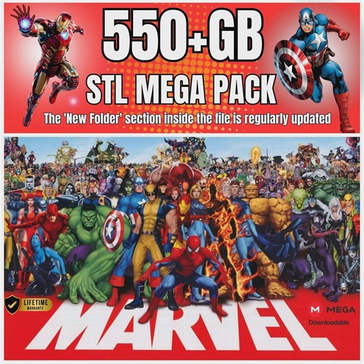 550  GB Marvel STL Mega Pack | Superhero 3D Models | Marvel Characters 3D Print Files | Figurines, Statues and Collectibles Bundle - Etsy