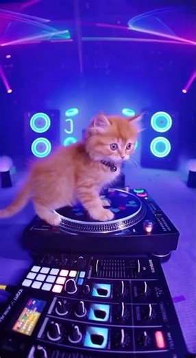 DJ Cat Drops the CUTEST Beat Ever 😂🎧🐱 #Shorts