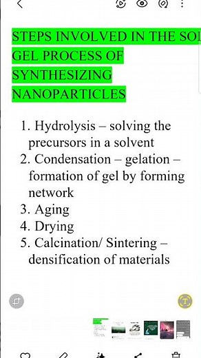 Sol - Gel method# Steps to synthesis nanoparticles#nanotechnology# materials#