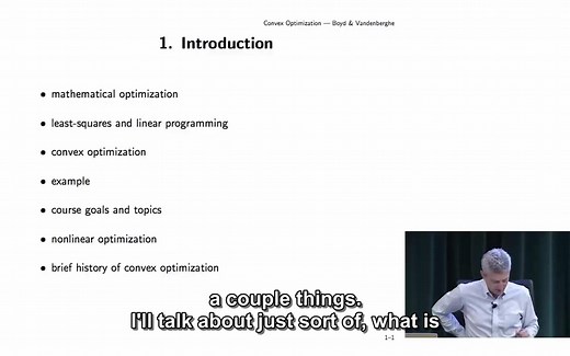 [官方字幕][凸优化]斯坦福公开课CVX101 Convex Optimization I