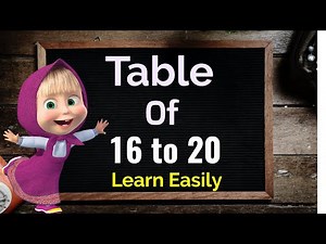 Learn Multiplication Table of 16 to 20, Table 16 to 20, 16 se 20 ka pahada, Table learning, tables
