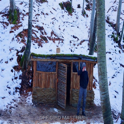 Building a bushcraft cabin using only forest stone and raw wood #campinglife #offgridliving #OffGridLife #offgrid #OffGridLiving #bushcraft #OffGrid #offgridlife #camping | Off Grid Masters