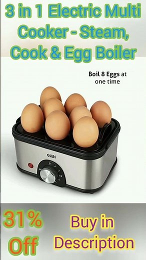 3 in 1 Electric Multi Cooker - Steam, Cook & Egg Boiler