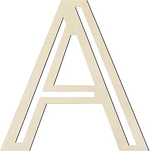 Wooden Letters 8 Inch for Crafts, Hollow Cut Wood Letters A Cutout Unfinished Alphabet Wooden Letters for Wall Decor DIY Painting Home Party Nursery Decor