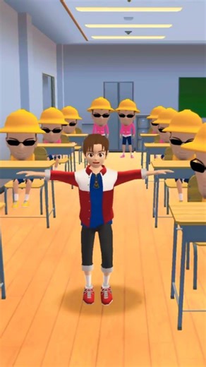 Yuta and chicken wing dance 🪩 || Sakura School Simulator #animegame #funny