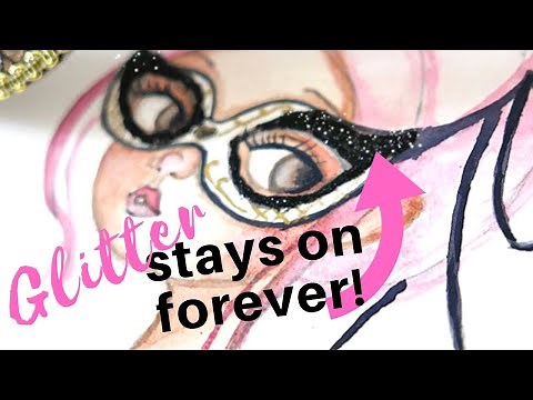 Step by Step🤫 Watercolor Painting with Glitter(My Secret Tip)