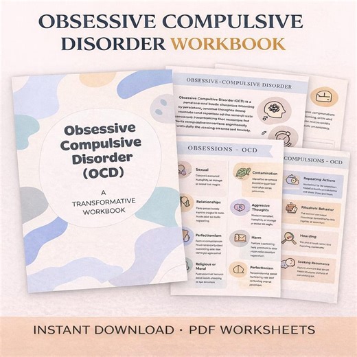 OCD Workbook: Overcome Intrusive Thoughts With Exposure Therapy, Anxiety Relief & Self-help Worksheets - Etsy