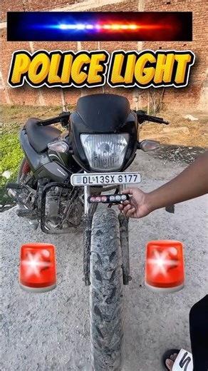 6 led police light in bike |modification #bike #splendor #passion #bikemodification #viral #trending