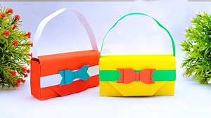 How to Make Paper Handbag | Homemade Coin Purse | One sheet paper craft | Origami paper bag No glue coin purse | How to make coin purse without glue #PaperBag #PaperPurse #PaperMiniBag | Mr. Creator