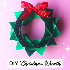 Learn how to make Christmas wreath with paper in this easy Christmas craft tutorial. Made using modular origami technique, this origami wreath or paper wreath is a super easy Christmas decoration idea to make at home. #christmas #wreath #papercraft #christmascraft #diy #howto #origami #artandcraft #diycrafts #christmas2023 #christmaswreath #craft #christmasdecor #thelittlecrafties | The Little Crafties