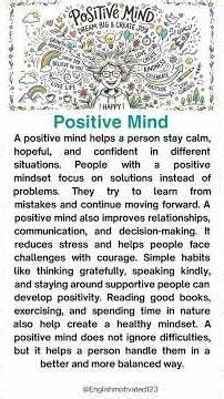 Positive Mind — Think Positive and Change Your Life #english #dailyenglish #improveyourenglish