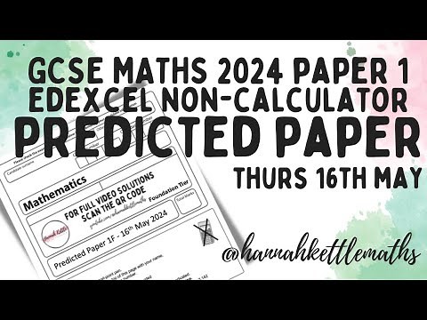 GCSE Maths Predicted Paper Edexcel Foundation Non-Calculator 16th May 2024 | GCSE Maths Revision