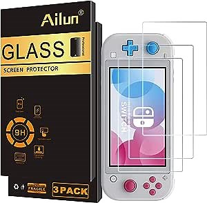 Ailun Screen Protector for Nintendo Switch lite 3Pack Tempered Glass for Nintendo Switch lite 2019 Anti Scratch