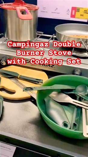 Campingaz Double Burner Stove with Cooking Set