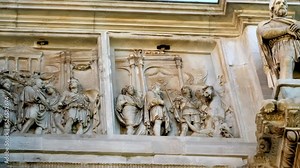 The ancient Triumphal Arch of Constantine that represent victory in Rome, Italy