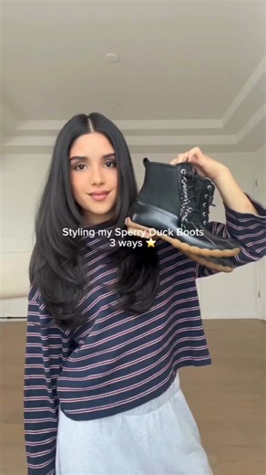 Sperry on Instagram: "Built to complement every fit, the Duck Boot moves seamlessly from one look to the next. @paolabarro"