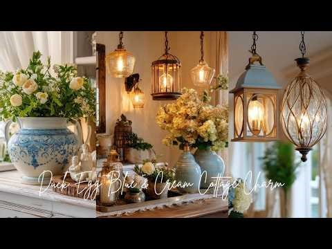 🩵 Duck Egg Blue & Cream Cottage Charm | Romantic Vintage Farmhouse Decor That Feels Timeless