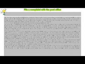 How to : File a complaint with the post office